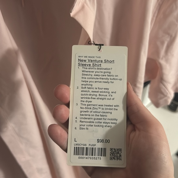 lululemon athletica Charcoal Short Sleeve Button Down Shirt - Picture 4 of 4